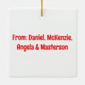 炎を上げて焼パーソナライズされたく セラミックオーナメント (裏面)