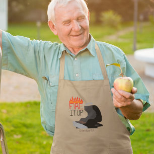 炎を上げて焼パーソナライズされたく ロングエプロン