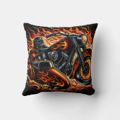 炎を上げて燃え盛るオートバイ クッション (裏面)