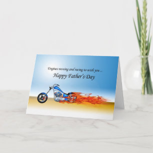炎を上げるバイクの父の日 カード