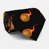 炎を上げるバスケットボール ネクタイ (ロール)