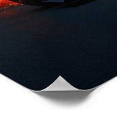 炎を伴うF1レーシングチャンピオンのお祝い ポスター (角)