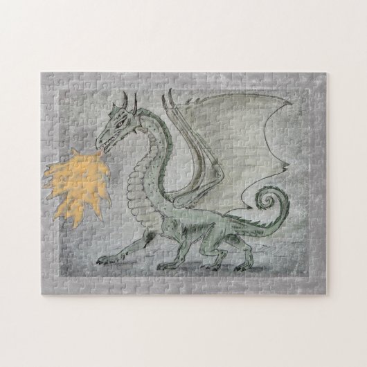 炎を吐くドラゴン ジグソーパズル (横)