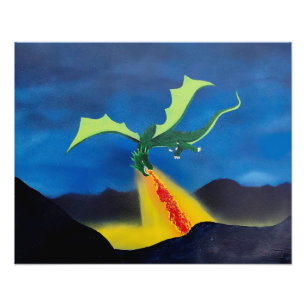炎を吐くドラゴン フォトプリント