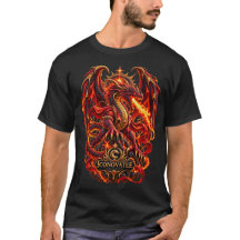 炎を吐くドラゴンTシャツ - エピック+神話+ファンタジー