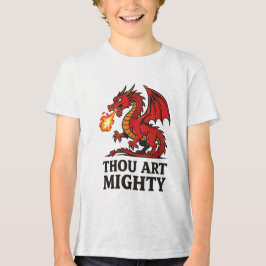 炎を吐く赤き勇壮なドラゴン トライブレンドTシャツ