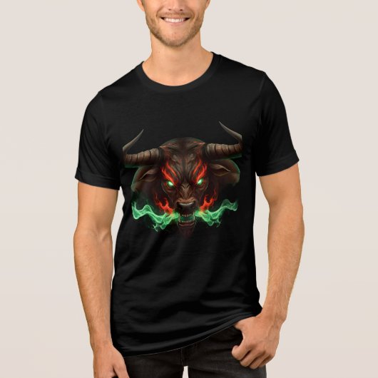 炎を吐く雄牛 トライブレンドTシャツ (正面)