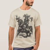 炎を吐く、ライオンの頭を持つ戦士 Tシャツ (正面)