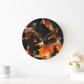 炎を燃やす ラージ壁時計 (ホーム)