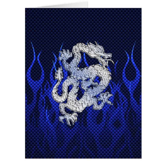 炎を競争させるクロムカーボンの青いドラゴン (正面)