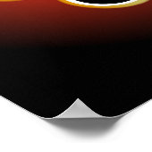 炎を背景にしたドラゴン ポスター (角)