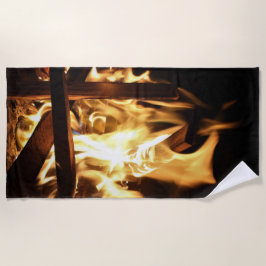 炎を通して ビーチタオル