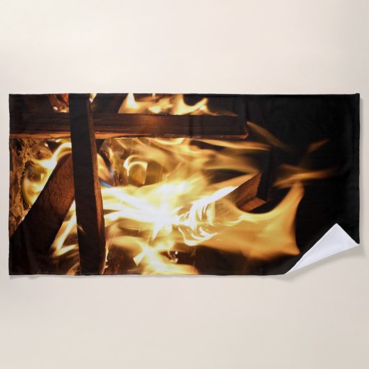 炎を通して ビーチタオル (正面)
