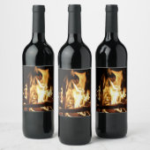 炎を通して ワインラベル (ボトル)
