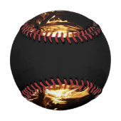 炎を通して 野球ボール (裏面)