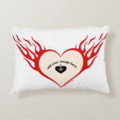 炎カスタマイズのハート  アクセントクッション (正面)