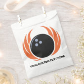 炎カスタム付文字ボウリングボール フェイバーバッグ (クリップ留めされた状態)