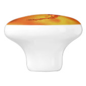 炎カラフルの飛んでいる背景に立つフェニックス セラミックノブ (側面)