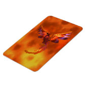 炎カラフルの飛んでいる背景に立つフェニックス マグネット (左側)