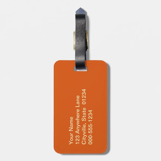 炎カラフルの飛んでいる背景に立つフェニックス ラゲッジタグ (裏面縦)