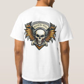 炎クラシックで動くオートバイ Tシャツ (裏面)