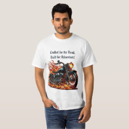 炎クラシックで動くオートバイ Tシャツ