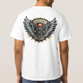 炎クラシックで動くオートバイ Tシャツ (裏面)