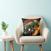 炎クラシック色の背景を走る熱棒 クッション (椅子)