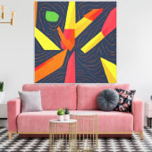 炎ジオメトリ キャンバスプリント (インサイチュ (リビング))