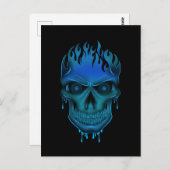 炎スカル – 青 ポストカード (正面/裏面)