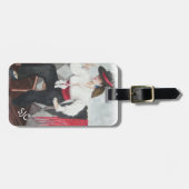 炎スペインの玉パーソナライズされた荷札 ラゲッジタグ (正面横)