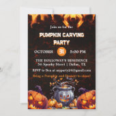 炎ハロウィーンパンプキンカービングパーティの招待状 招待状 (正面)
