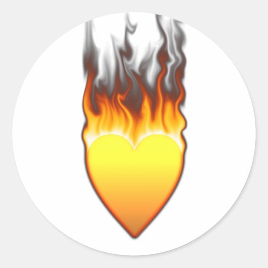 炎ハート形状デザインII ラウンドシール (正面)
