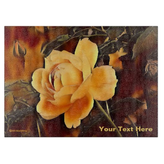 炎バラ カッティングボード (正面)