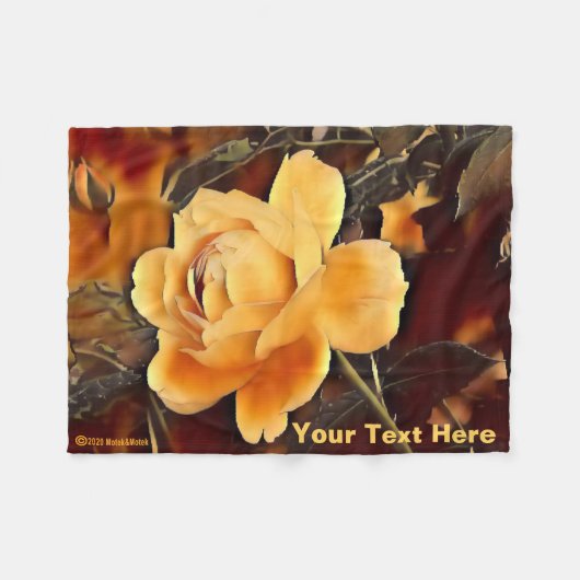 炎バラ フリースブランケット (正面(横))