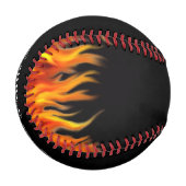 炎パーソナライズされたの野球 野球ボール (正面左)