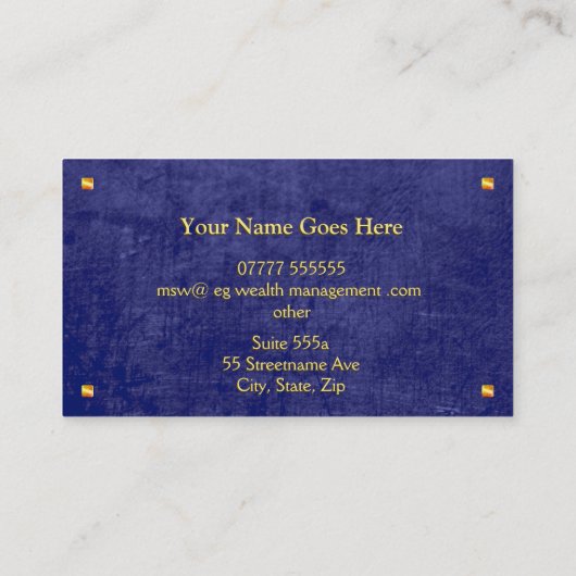 炎フェニックス、ブルーレザールック、ウェルスアドバイザー 名刺 (裏面)