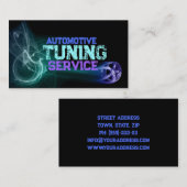 炎ブラックビジネスカード付きタイヤリム 名刺 (正面/裏面)