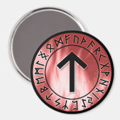 炎ルーン、赤[17.ティワズ]マグネット マグネット (正面/裏面)