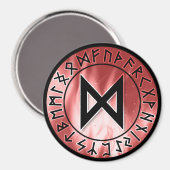 炎ルーン、赤[24.ダガズ]マグネット マグネット (正面/裏面)