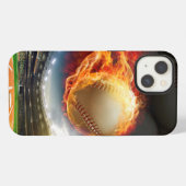 炎上する野球ボール iPhoneケース (裏面横)