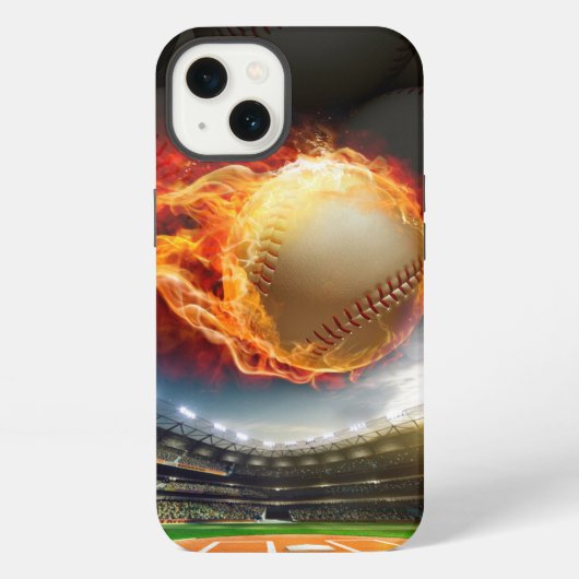 炎上する野球ボール iPhoneケース (裏面)