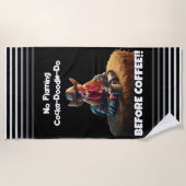 炎上コッカドードル禁止 ビーチタオル (正面)