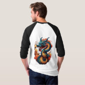 炎中国の竜Tシャツ Tシャツ (裏面フル)
