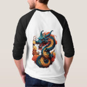 炎中国の竜Tシャツ Tシャツ (裏面)