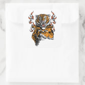 炎怒の舌に浮かぶ虎 スクエアシール (バッグ)