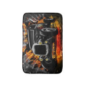 炎改造中のヴィンテージ バスマット (正面縦)