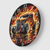 炎改造車の ラージ壁時計 (傾斜)