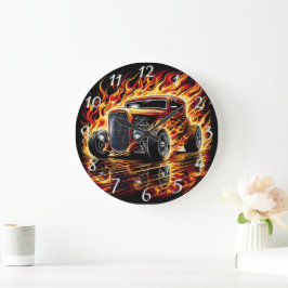 炎改造車の ラージ壁時計