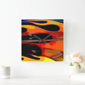 炎改造 スクエア壁時計 (ホーム)